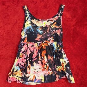 Free People Multicolor Flowly Sheer Tank Top w/ Pockets